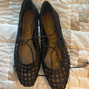 Sam Edelman Black Woven Flats